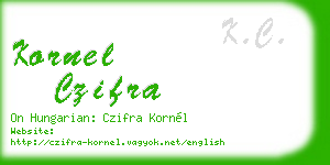 kornel czifra business card